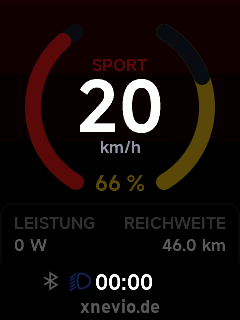 Gedimmte Anzeige mit Licht an
